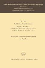 Beitrag Zum Ultraschallpunktschweissen Von Metallen af Friedrich Eichhorn