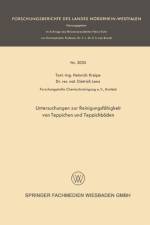 Untersuchungen Zur Reinigungsfahigkeit Von Teppichen Und Teppichboeden af Heinrich Kreipe