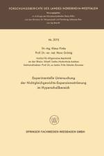 Experimentelle Untersuchung Der Nichtgleichgewichts-Expansionsstroemung Im Hyperschallbereich af Klaus Hans Finke