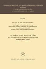 Die Reaktion in Vitro Gezuchteter Zellen Auf Partikelfoermige Luftverunreinigungen Und Hochpolymere Stoffe af Ernst Gerhard Beck