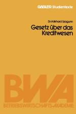 Gesetz UEber Das Kreditwesen af Volkhard Szagunn