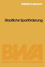 Anlageformen -- Staatliche Sparfoerderung af Hubert Heveling