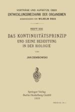 Kontinuitatsprinzip Und Seine Bedeutung in Der Biologie af Jan Dembowski
