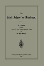 Soziale Aufgabe Des Privatrechts af Otto Gierke
