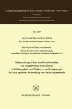 Untersuchungen UEber Das Brandverhalten Von Ungeschutzten Spanplatten in Abhangigkeit Vom Plattentyp Und Folgerungen Fur Eine Optimale Anwendung Von Feuerschutzmitteln af Gerardo Soto Urbina