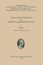Automorphe Funktionen Und Indefinite Quadratische Formen af Hans Maass