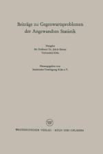 Beitrage Zu Gegenwartsproblemen Der Angewandten Statistik af Statistische Vereinigung Koeln E V