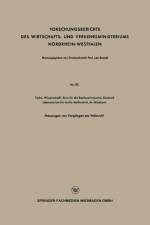 Forschungsberichte Des Wirtschafts- Und Verkehrsministeriums Nordrhein-Westfalen af Staatssekretar Prof Leo Brandt