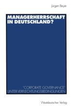 Managerherrschaft in Deutschland? af Jürgen Beyer