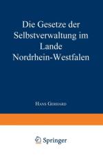 Die Gesetze Der Selbstverwaltung Im Lande Nordrhein-Westfalen af Hans Gerhard