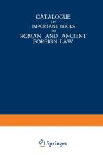 Catalogue of Important Books on Roman and Ancient Foreign Law af Martinus Nijhoff