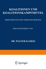 Koalitionen Und Koalitionskampfmittel af Walter Kaskel