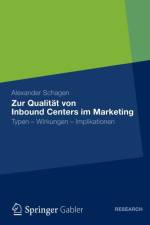 Zur Qualitat Von Inbound Centers Im Marketing af Alexander Schagen
