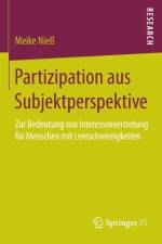 Partizipation Aus Subjektperspektive af Meike Niess