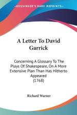 Letter To David Garrick af Richard Warner