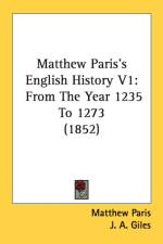 Matthew Paris's English History V1 af Matthew Paris