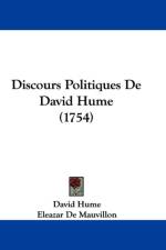 Discours Politiques De David Hume (1754) af David Hume