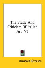 The Study And Criticism Of Italian Art V1 af Bernhard Berenson
