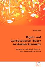 Rights and Constitutional Theory in Weimar Germany af Katalin Fuzer