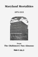 Maryland Mortalities 1876-1915 from the (Baltimore) Sun Almanac af Walter E Arps