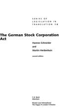 The German Stock Corporation Act af Hannes Schneider