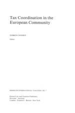 Tax Coordination in the European Community af Sijbren Cnossen