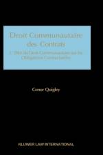 Droit Communautaire des Contrats af Conor Quigley