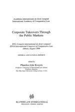 Corporate Takeovers Through the Public Markets af Phaedon John Kozyris