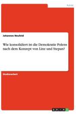 Wie Konsolidiert Ist Die Demokratie Polens Nach Dem Konzept Von Linz Und Stepan? af Johannes Neufeld