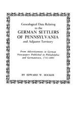 Genealogical Data Relating to the German Settlers of Pennsylvania af Hocker