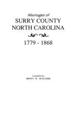Marriages of Surry County, North Carolina 1779-1868 af Holcomb