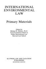 International Environmental Law af Michael R. Molitor