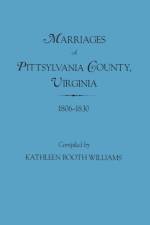 Marriages of Pittsylvania County, Virgina, 1806-1830 af Kathleen Booth Williams