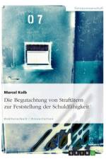Begutachtung Von Straftatern Zur Feststellung Der Schuldfahigkeit af Marcel Kolb