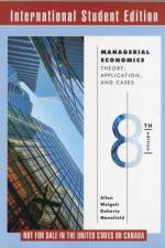 Managerial Economics af W. Bruce (University of Pennsylvania) Allen