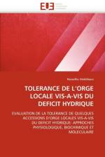 Tolerance de L Orge Locale Vis-A-VIS Du Deficit Hydrique af Abdellaoui-R