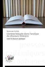 L'Entree Lexicale Dans l'Analyse Du Discours Litteraire af Coulibaly-N