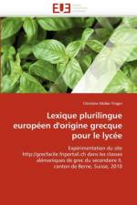 Lexique Plurilingue Europ en d''origine Grecque Pour Le Lyc e af Muller-Tragin-C