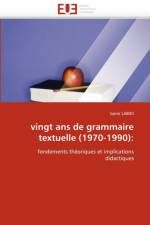 Vingt ANS de Grammaire Textuelle (1970-1990) af Labidi-S
