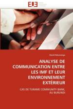 Analyse de Communication Entre Les IMF Et Leur Environnement Ext rieur af Batunanga-D