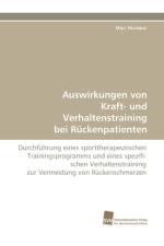 Auswirkungen von Kraft- und Verhaltenstraining bei Ruckenpatienten af Nicolaus Marc