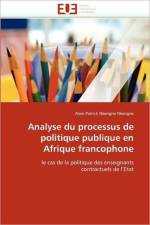 Analyse Du Processus de Politique Publique En Afrique Francophone af Nkengne Nkengne-A