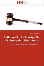 R flexion Sur Le Principe de la Pr somption d''innocence af Kingombe-R