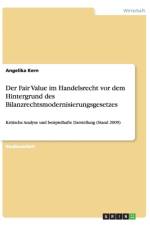 Der Fair Value im Handelsrecht vor dem Hintergrund des Bilanzrechtsmodernisierungsgesetzes af Angelika Kern