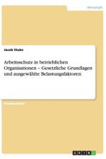 Arbeitsschutz in betrieblichen Organisationen - Gesetzliche Grundlagen und ausgewahlte Belastungsfaktoren af Jacob Stuke