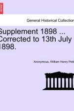 Supplement 1898 ... Corrected to 13th July 1898. af Anonymous