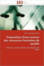 Proposition d''une normes des ressources humaines de qualite af Zinsou-M