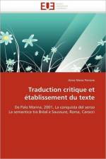 Traduction Critique Et tablissement Du Texte af Perrone-A