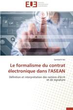 Le Formalisme Du Contrat Electronique Dans l'Asean af Hel-S