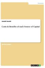 Costs & Benefits of each Source of Capital af Junaid Javaid